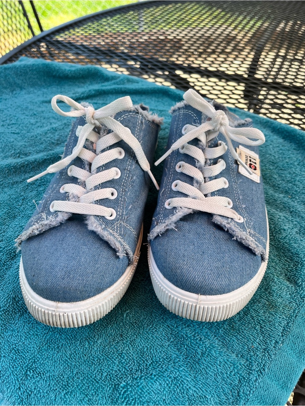 Denim Blue slip on Lace-Up Sneakers - Casual Everyday Shoes